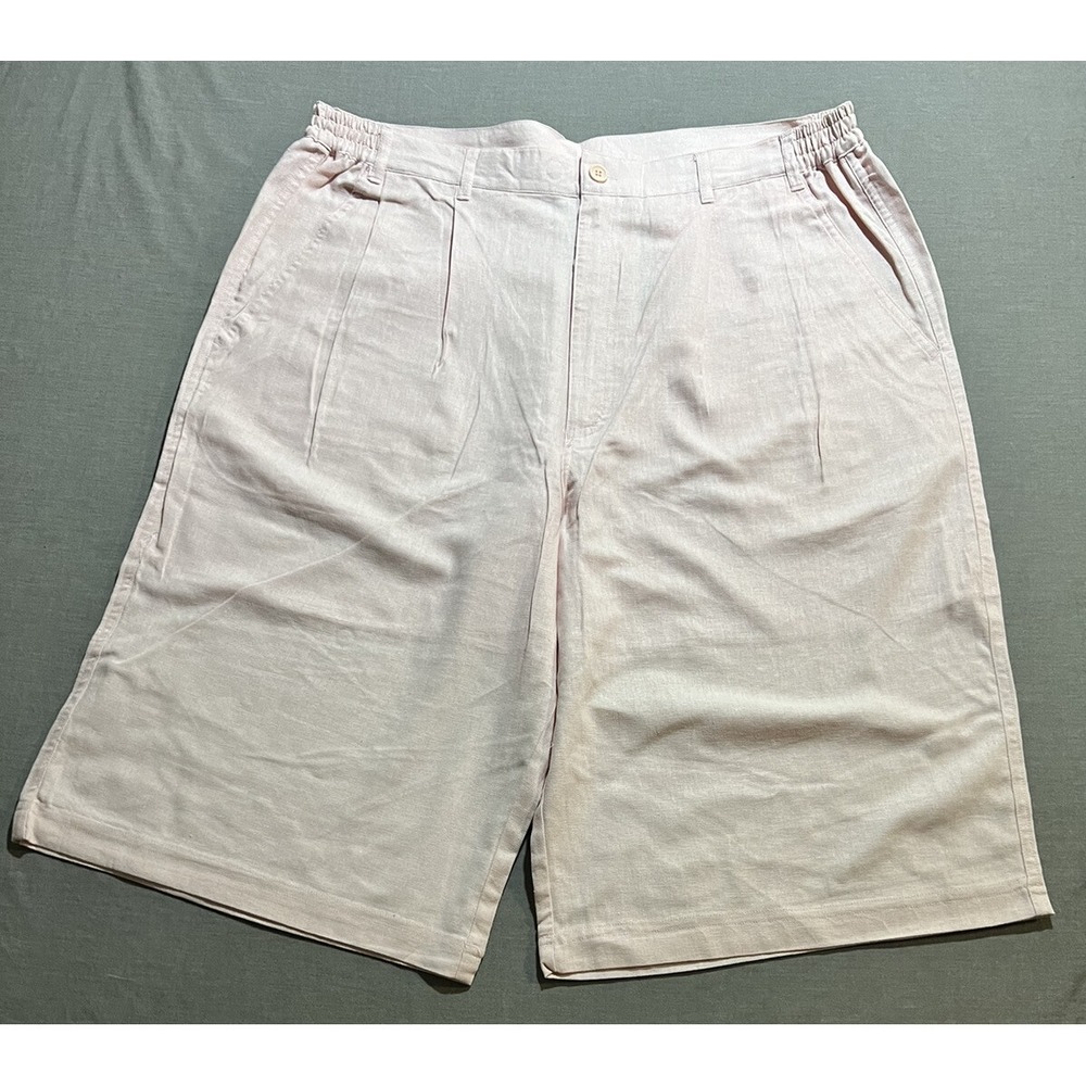 VZ Shorts Mens 2XL Pink Linen Pleated Pocketed Zip Button‎ Men 38x14